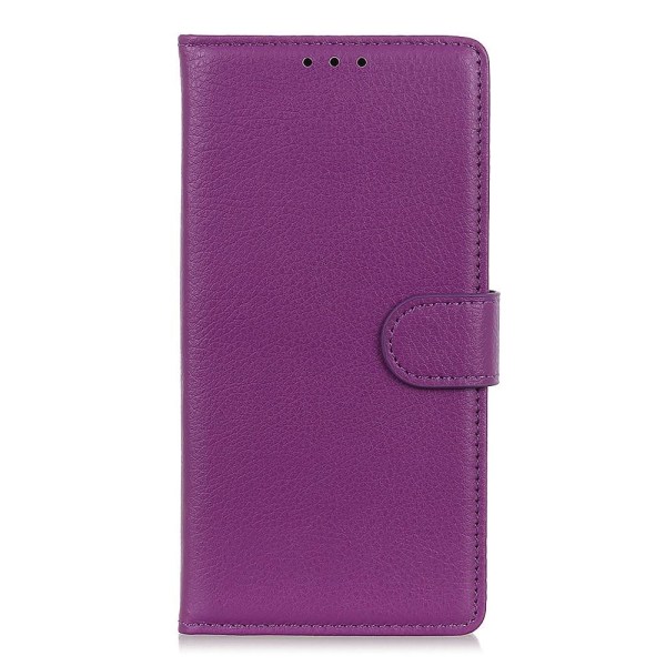 Huawei P40 Lite E - Litchi Plånboksfodral - Lila Purple Lila