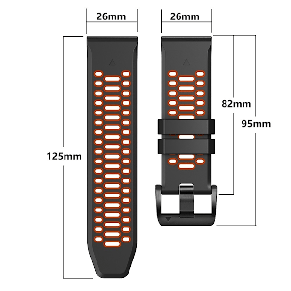 Klockarmband 26 mm Dual-Color Robust Vit/Blå