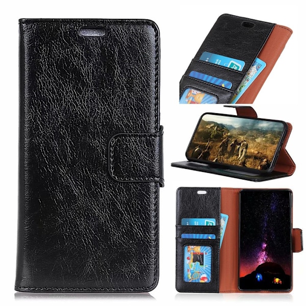 Huawei Honor View 20 - Premium Split Läder Plånboksfodral - Svart Black Svart