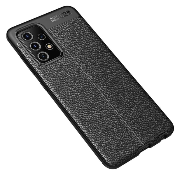 Samsung Galaxy A52 / A52s - Litchi Textur Skal - Svart Black Svart