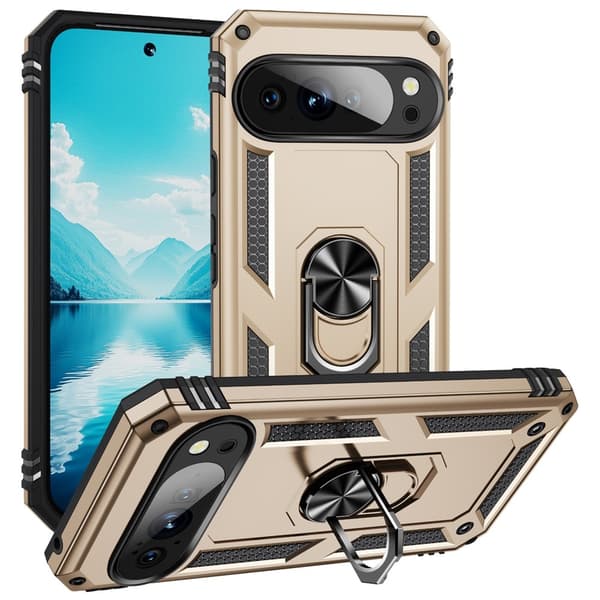 Google Pixel 10 Pro XL Skal Armor Ring Hybrid Guld