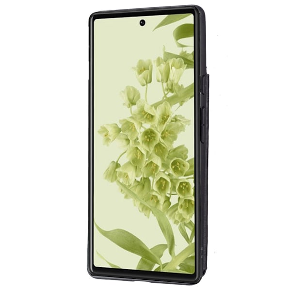 Google Pixel 6A Skal Läderbelagt Med Plånboksfunktion Svart