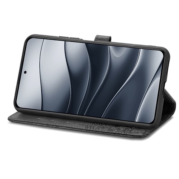 Xiaomi Redmi Note 14 5G Fodral Läder Mandala Tryck Svart