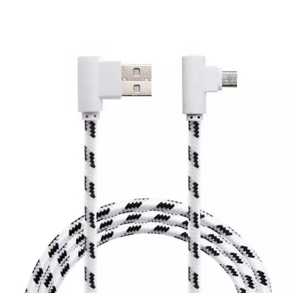 2M Micro USB Vinklad Kabel - Vit