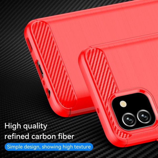 Samsung Galaxy A03 Skal Borstad Stål Textur Röd