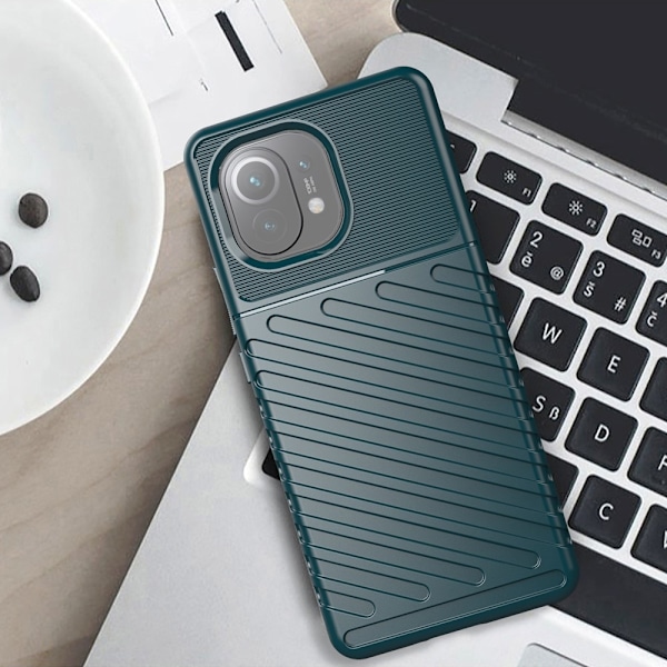 Xiaomi Mi 11 - Twill Textur Skal - Grön Green Grön