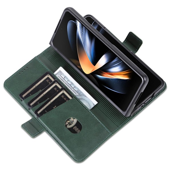 AZNS Galaxy Z Fold 5 Fodral PU-Läder Grön