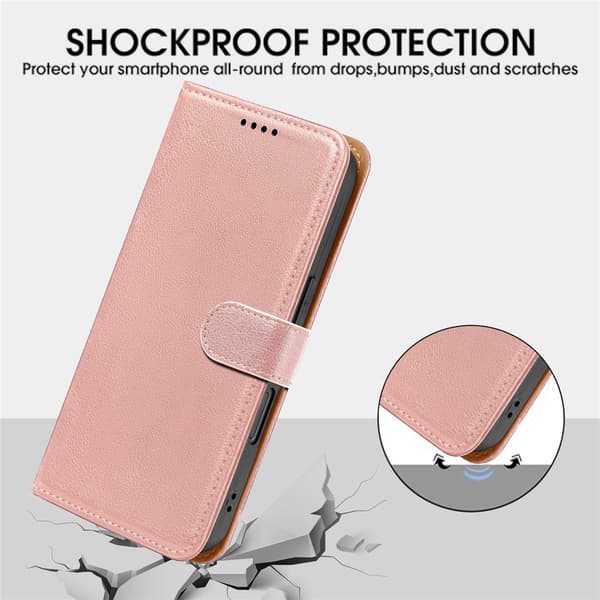 Samsung Galaxy A27 Plånboksfodral Läder Roséguld