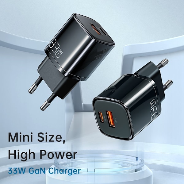 Mcdodo 33W GaN PD USB-C/USB-A Väggladdare Svart