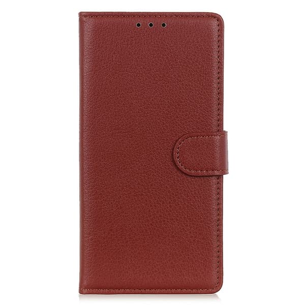 Google Pixel 10a Fodral Litchi Läder Brun