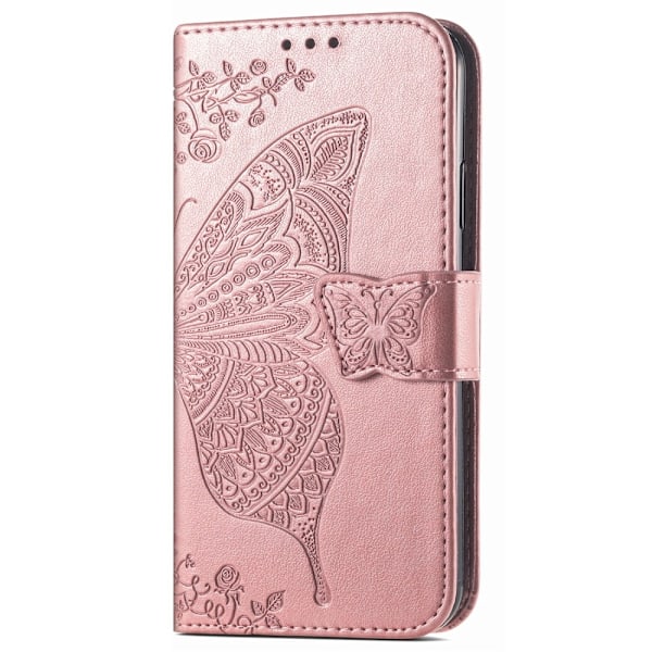 Google Pixel 8 Fodral Med Tryck Fjäril Roséguld