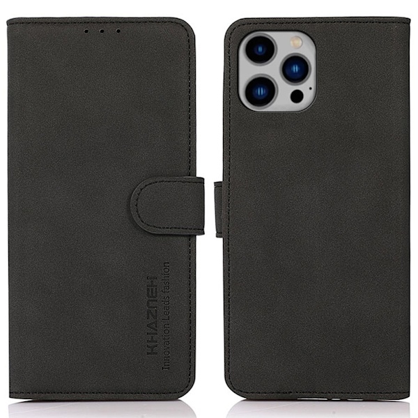 KHAZNEH iPhone 16 Pro Fodral  Matt Läder Svart