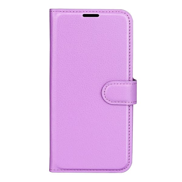 iPhone 17e / 16e Fodral Litchi Läder Lila