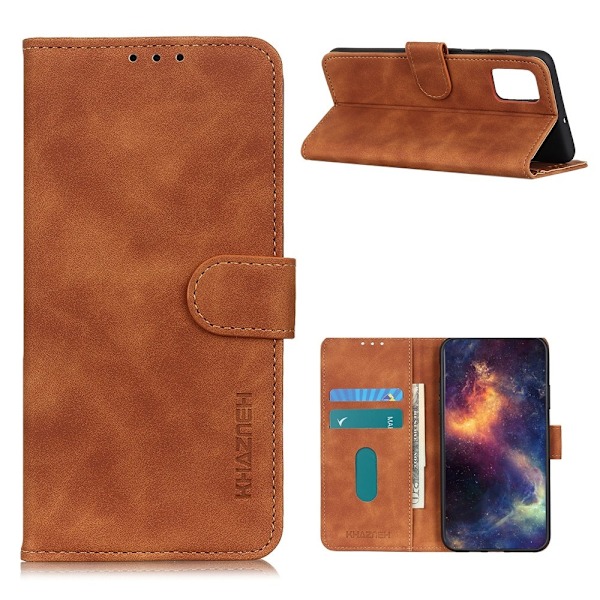 Samsung Galaxy A72 - KHAZNEH Retro Läder Fodral - Brun Brown Brun