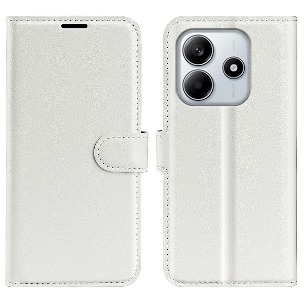 Xiaomi Redmi Note 14 4G Fodral Litchi Läder Vit