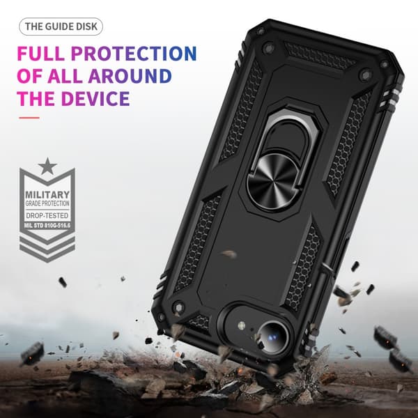 iPhone 17e / 16e Skal Shockproof Hybrid Ring Svart