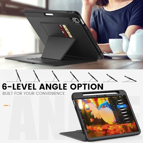 iPad Air 11 2025 / 2024 Fodral Läder Kickstand Korthållare