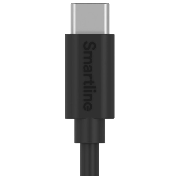 Smartline 1m 3A USB-C Laddningskabel Svart