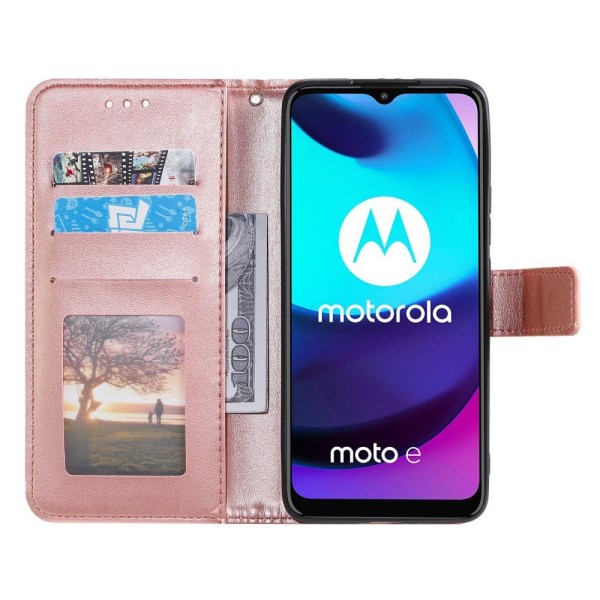 Motorola Moto E20 / E40 Fodral Mandala Läder Roséguld