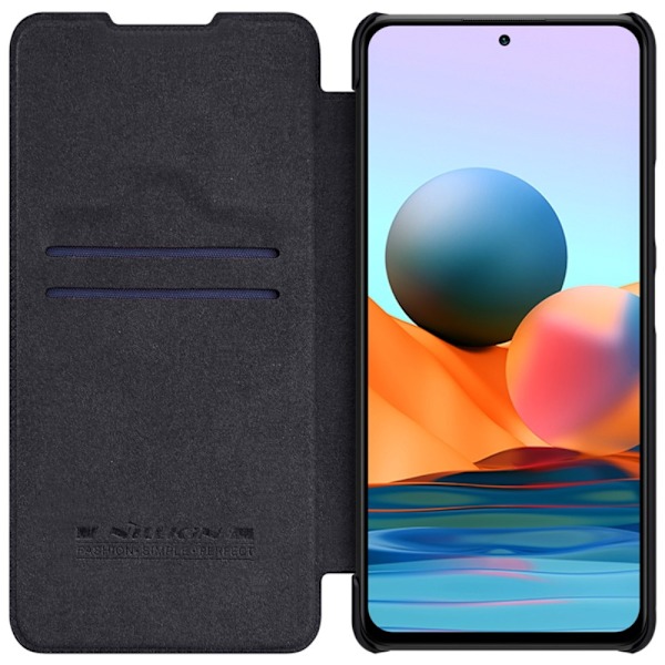 Xiaomi Redmi Note 10 Pro - NILLKIN Qin Läder Fodral - Svart Svart