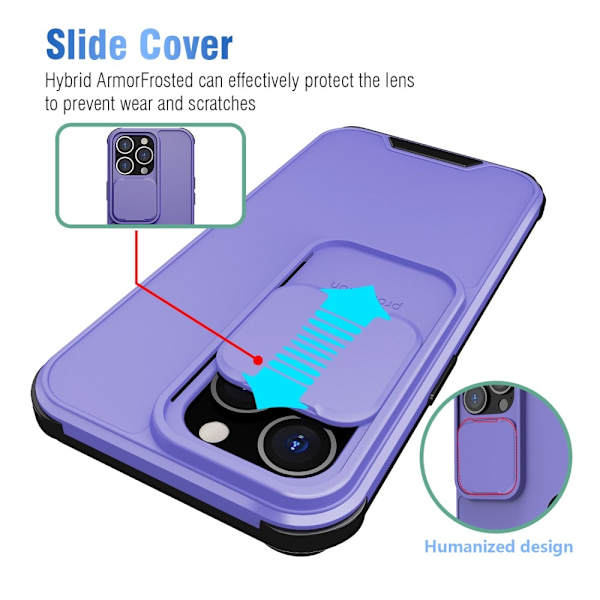 iPhone 13 Pro Max - CamShield Hybrid Skal - Lila