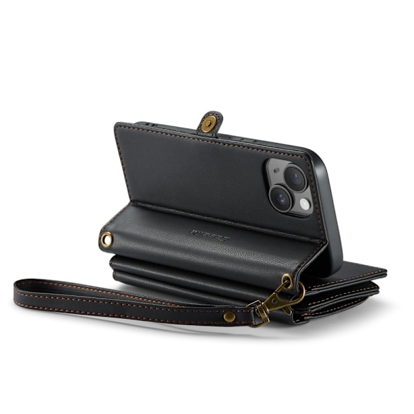 CASEME iPhone 15 Plånboksfodral Svart