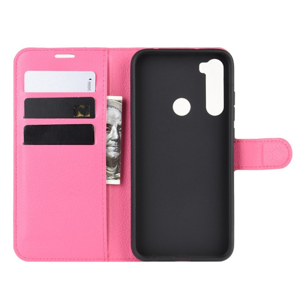 Xiaomi Redmi Note 8T - Litchi Plånboksfodral - Rosa Pink Rosa