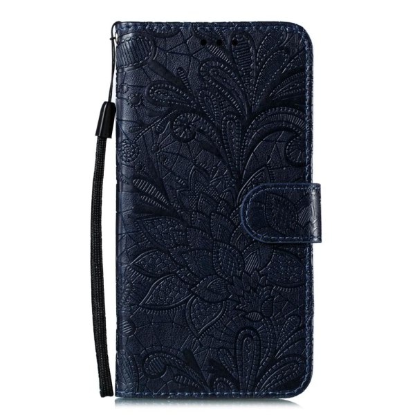 Samsung Galaxy A41 - Flower Plånboksfodral - Mörk Blå DarkBlue Mörk Blå