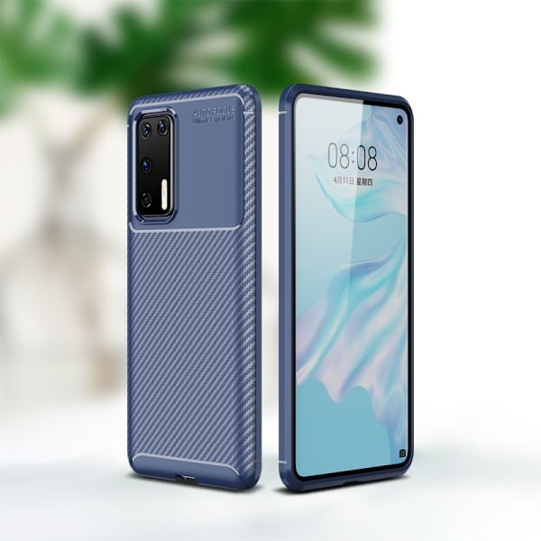 Huawei P40 - Kolfiber Skal - Mörk Blå DarkBlue Mörk Blå