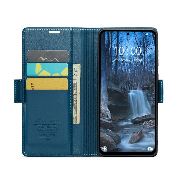CASEME Xiaomi Redmi Note 14 5G Fodral RFID Läder Blå