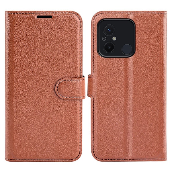 Xiaomi Redmi 12C 4G Fodral Litchi Läder Brun