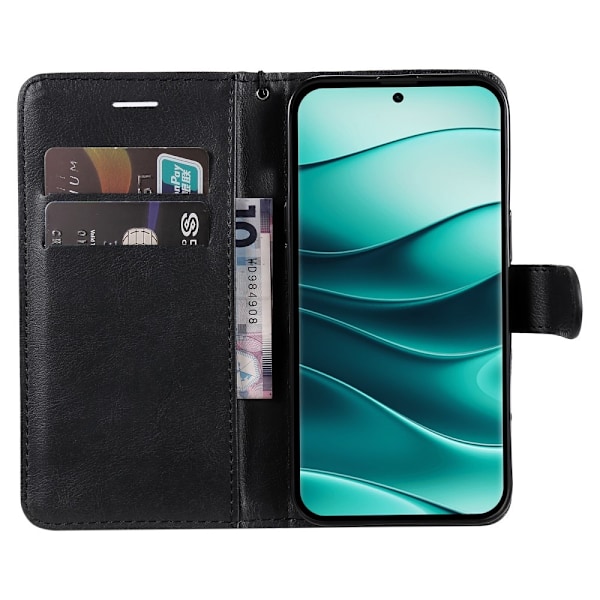Xiaomi Redmi Note 14 Pro/Pro Plus 5G Fodral Solid Läder Svart