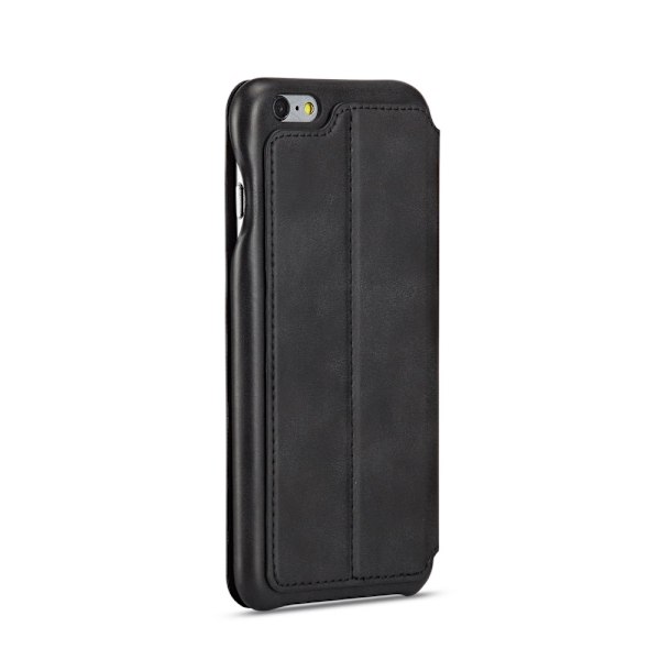 iPhone 6/6S - LC.IMEEKE Retro Läder Fodral - Svart Black Svart