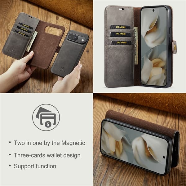 DG.MING Google Pixel 10/10 Pro 2in1 Magnet Fodral / Skal Grå