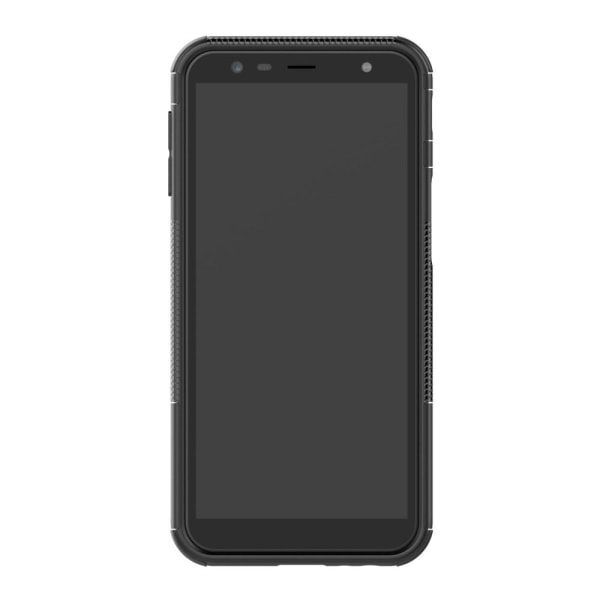 Samsung Galaxy J6 Plus - Stöttåliga skalet med stöd - Svart Black Svart
