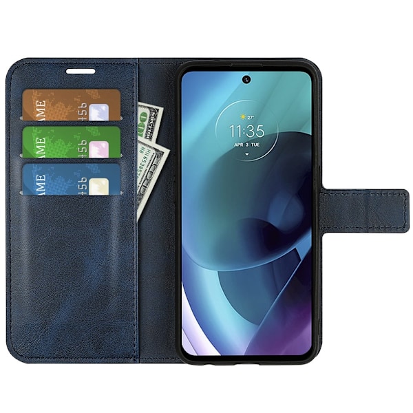 Motorola Moto G51 Fodral PU Läder Blå