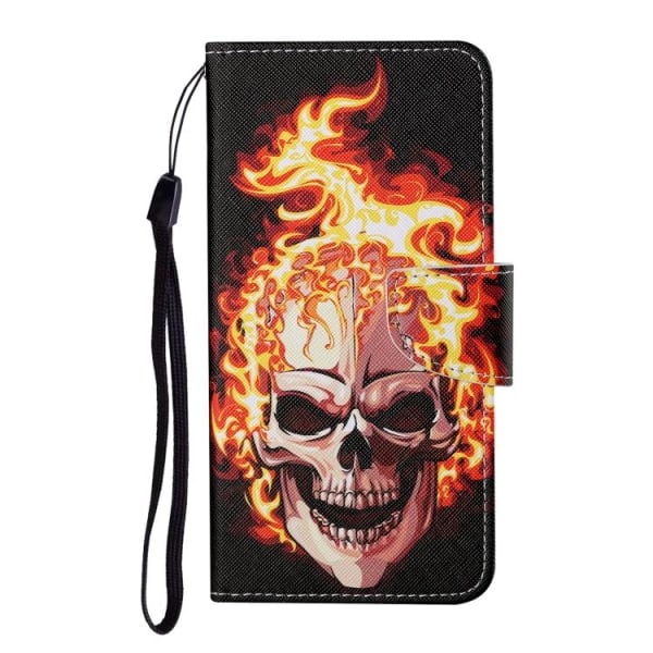 iPhone 14 Fodral Med Tryck Flame Skull