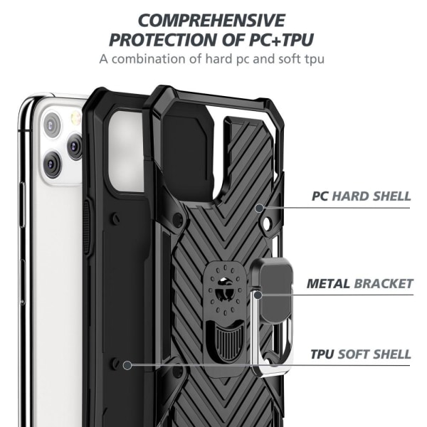 iPhone 12 Pro Max - Shockproof Tyre Ring Skal - Svart Black Svart