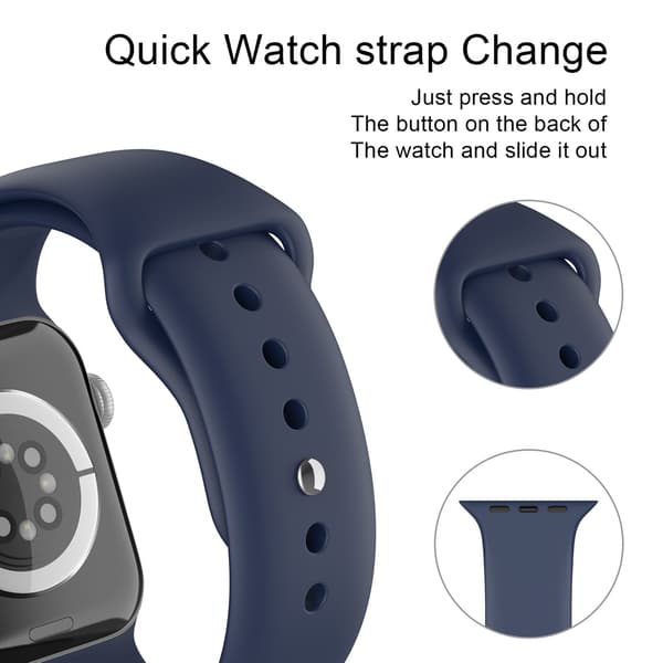 Apple Watch 38/40/41/42 mm Silikon Armband (M/L) Midnight Blue
