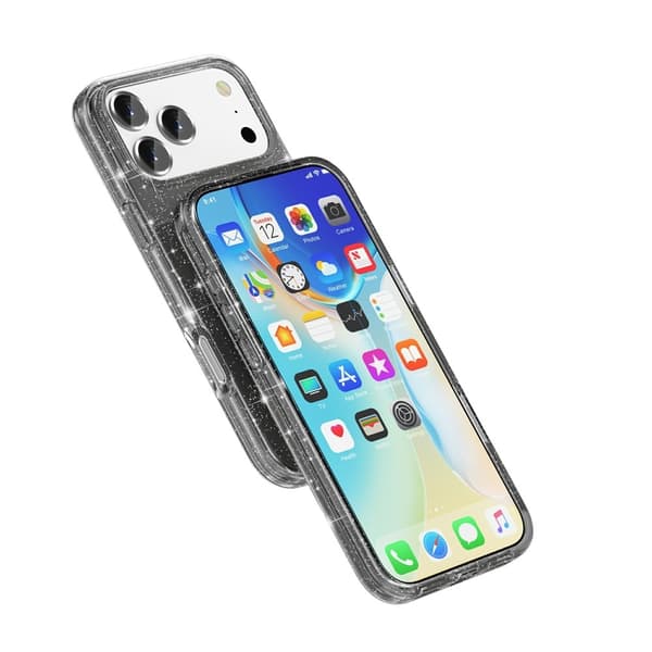 iPhone 17 Pro Max/18 Pro Max Skal Glitter Svart