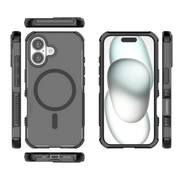 iPhone 16 Skal MagSafe Shockproof Hybrid Svart