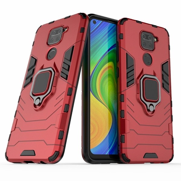 Xiaomi Redmi Note 9 - Hybrid Ring Skal - Röd Red Röd