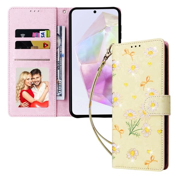 Samsung Galaxy A17 Fodral RFID Läder Yellow Daisy