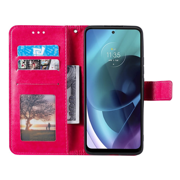 Motorola Moto G71 Fodral Mandala Läder Rosa
