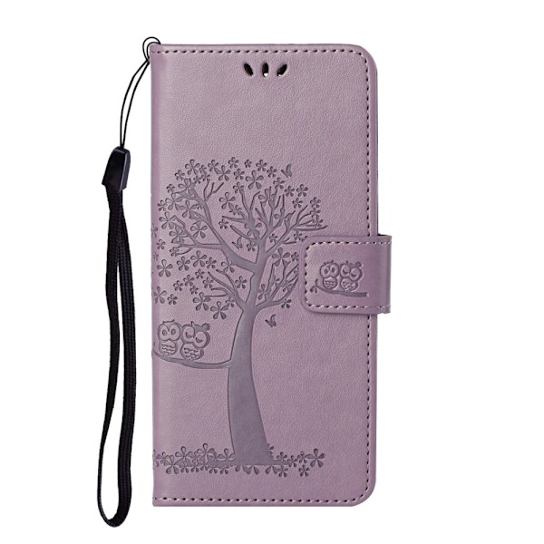 iPhone 13 - Owl Tree Läder Fodral - Lila