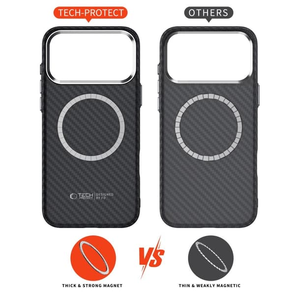 Tech-Protect iPhone 17 Pro Skal MagSafe ION Carbon Svart