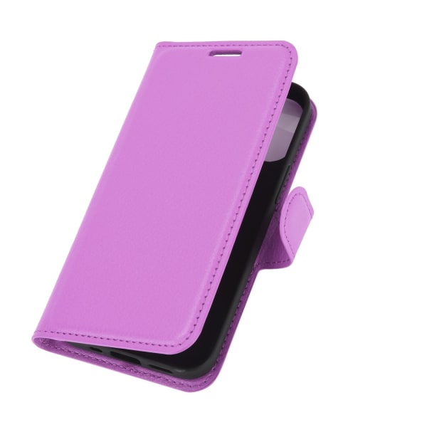 iPhone 12 Mini - Litchi Textur Fodral - Lila Purple Lila