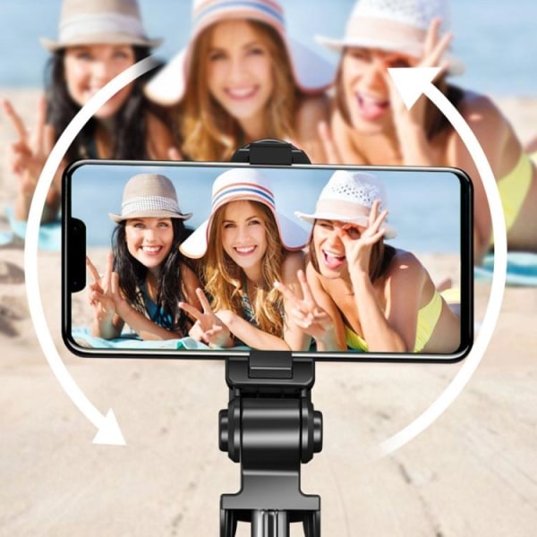Selfie Stick Tripod Trådlös Bluetooth 360° Svart