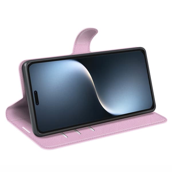 Honor Magic7 Pro Fodral Litchi Läder Ljus Rosa