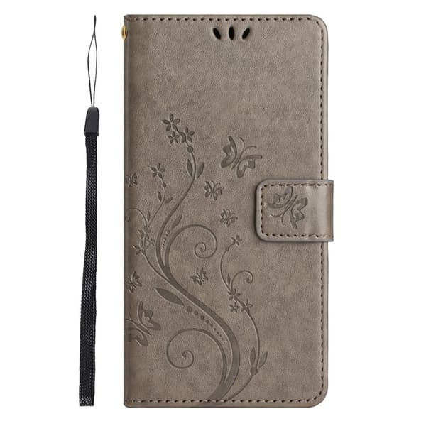 iPhone 17 Fodral Med Blommigt Tryck Grå
